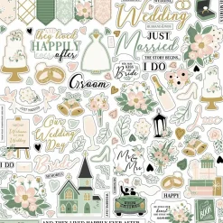 Echo Park Marry Me 12 x 12 Cardstock Element Stickers