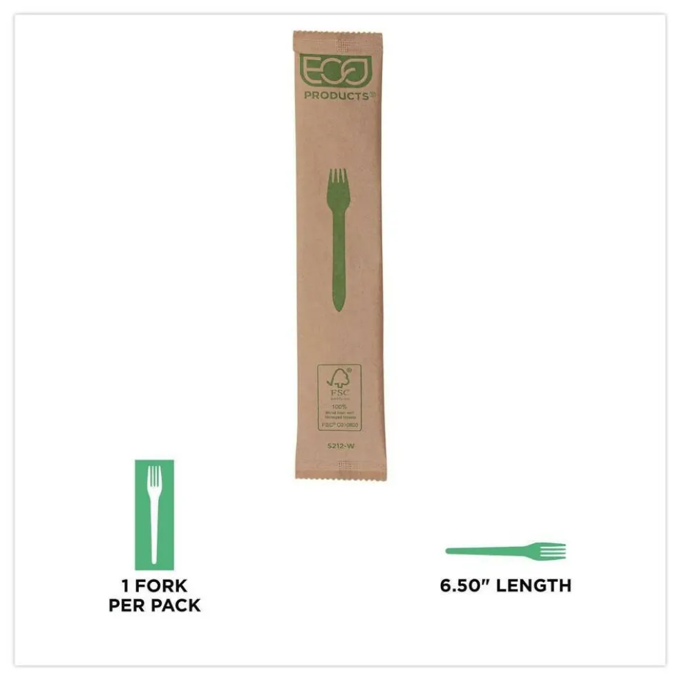 Eco-Products General Purpose Fork Wood Cutlery - Natural (500/Carton)