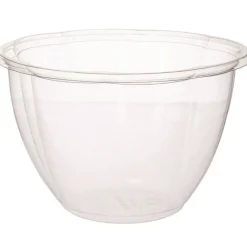 Eco-Products 48 oz. 6.69 in. Diameter x 4.38 in. Height Plastic Salad Bowls - Clear (300/Carton)