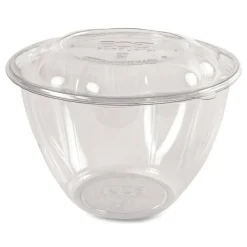 Eco-Products 48 oz. Renewable and Compostable Plastic Salad Bowls with Lids - Clear (150/Carton)