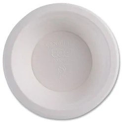 Eco-Products 12 oz. Vanguard Renewable and Compostable Sugarcane Bowls - White (1000/Carton)