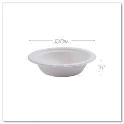 Eco-Products 12 oz. Vanguard Renewable and Compostable Sugarcane Bowls - White (1000/Carton)