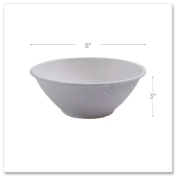 Eco-Products 40 oz Vanguard Renewable and Compostable Sugarcane Bowls - White (400/Carton)