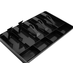 Edge Collections - Black - Black Cash Register Drawer Insert Tray with Bill and Coin Compartments - 1 Piece