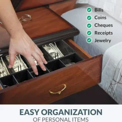 Edge Collections - Black - Cash Register Insert Tray with 4 Bill and 5 Coin Compartments - 1 Piece