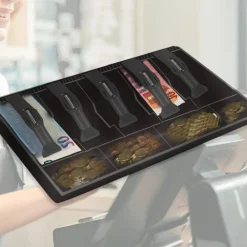 Edge Collections - Black - Cash Register Drawer with 5 Bill and 4 Coin Compartments - 1 Piece
