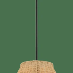 Edge Collections - Black - Essence 1 Light Pendant Rattan Shade Metal Finish - 1 Piece