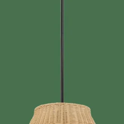 Edge Collections - Black - Essence 1 Light Pendant Rattan Shade Metal Finish - 1 Piece