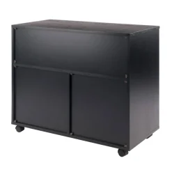 Edge Collections - 5 Drawers - Black - Wide Storage Cabinet with Mixed Drawer Design for Home Organization - 1 Piece