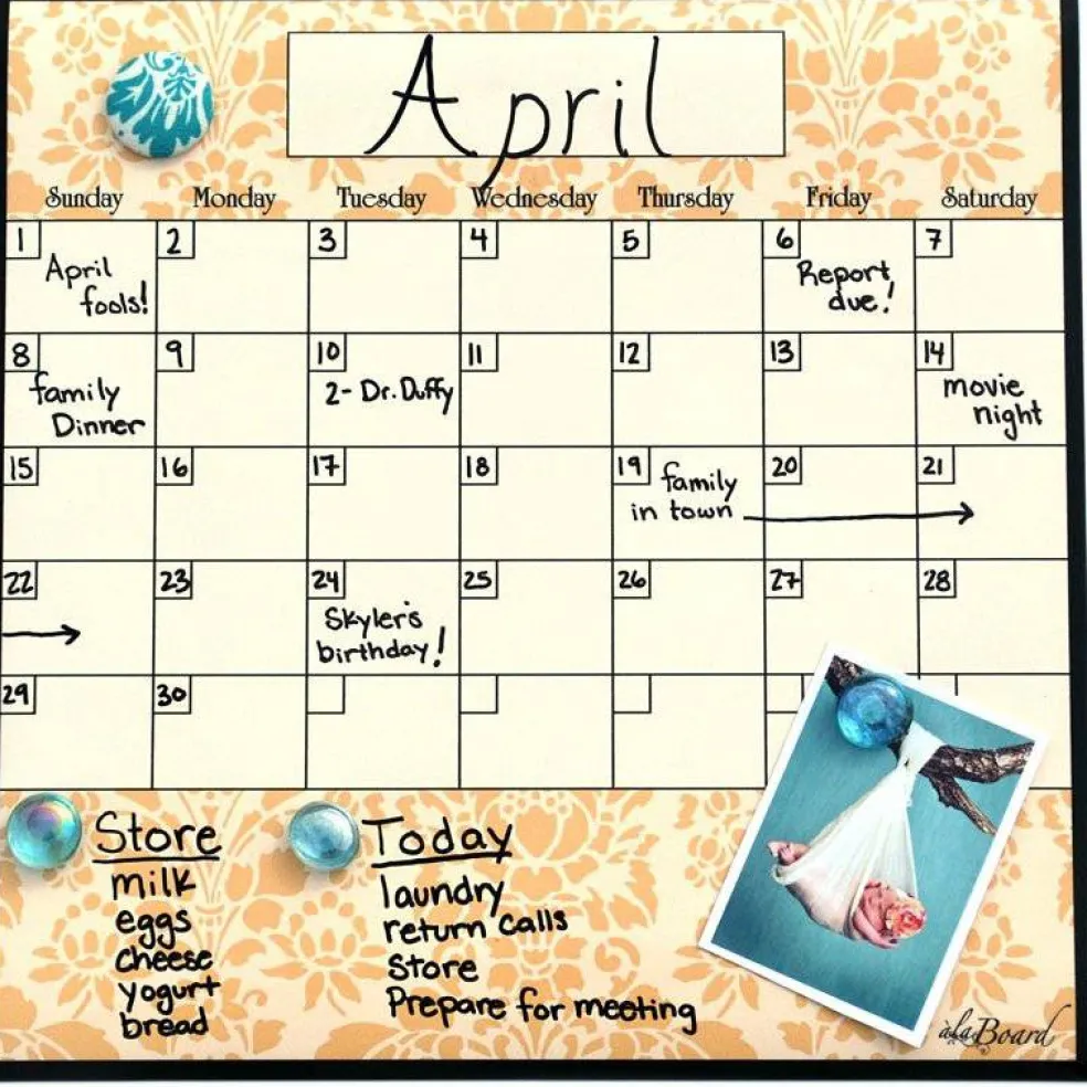 Edge Collections – Dry Erase Fridge Calendar for Home & Office Organization – 1 Piece