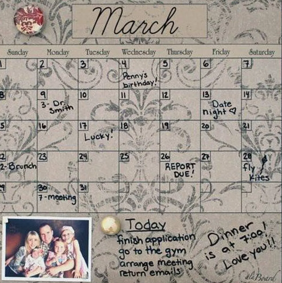 Edge Collections – Dry Erase Fridge Calendar for Home & Office Organization – 1 Piece