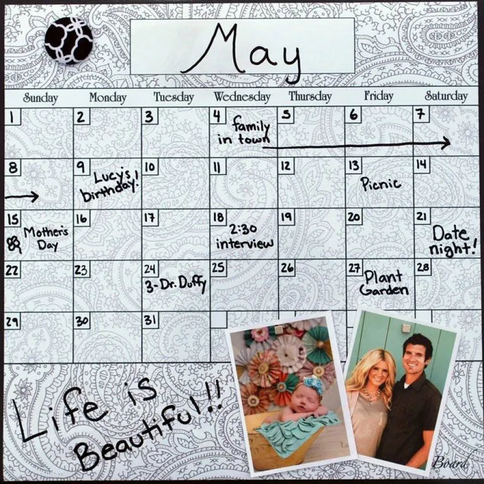 Edge Collections – Dry Erase Fridge Calendar for Home & Office Organization – 1 Piece