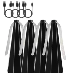 Edge Collections - Fly Table Fans - USB & Battery Powered Food Protection Fans with Hooks - 4 Pack