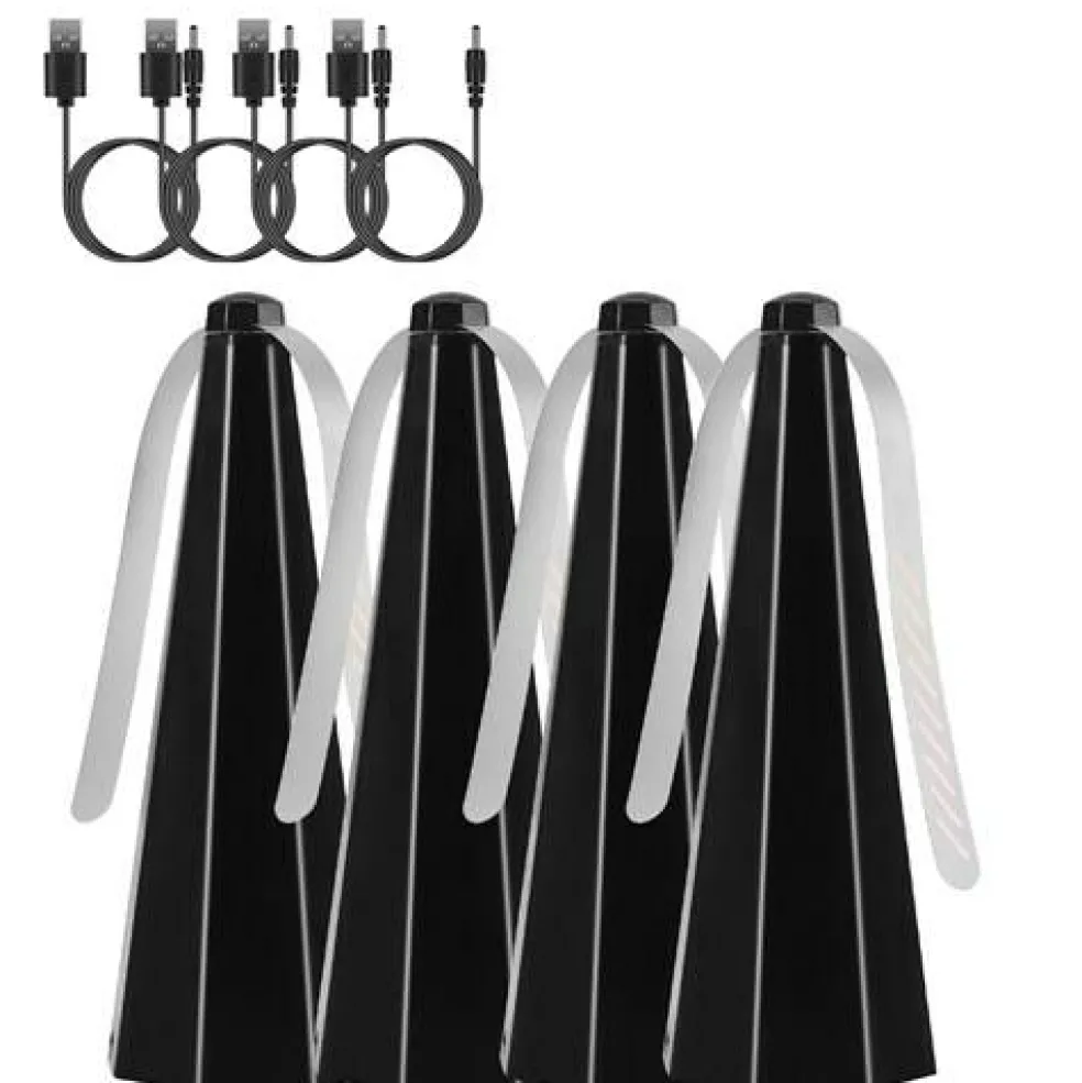 Edge Collections - Fly Table Fans - USB & Battery Powered Food Protection Fans with Hooks - 4 Pack