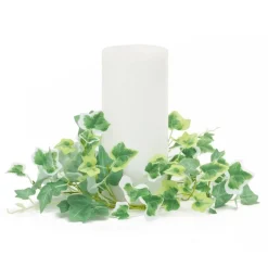 Edge Collections - 10.25" - Green - Natural Mixed Ivy Candle Ring for Home Decor - 1 Piece