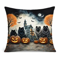 Edge Collections – Multicolor – Spooky Halloween Decorative Patio & Couch Fabric Pillow – 1 Piece