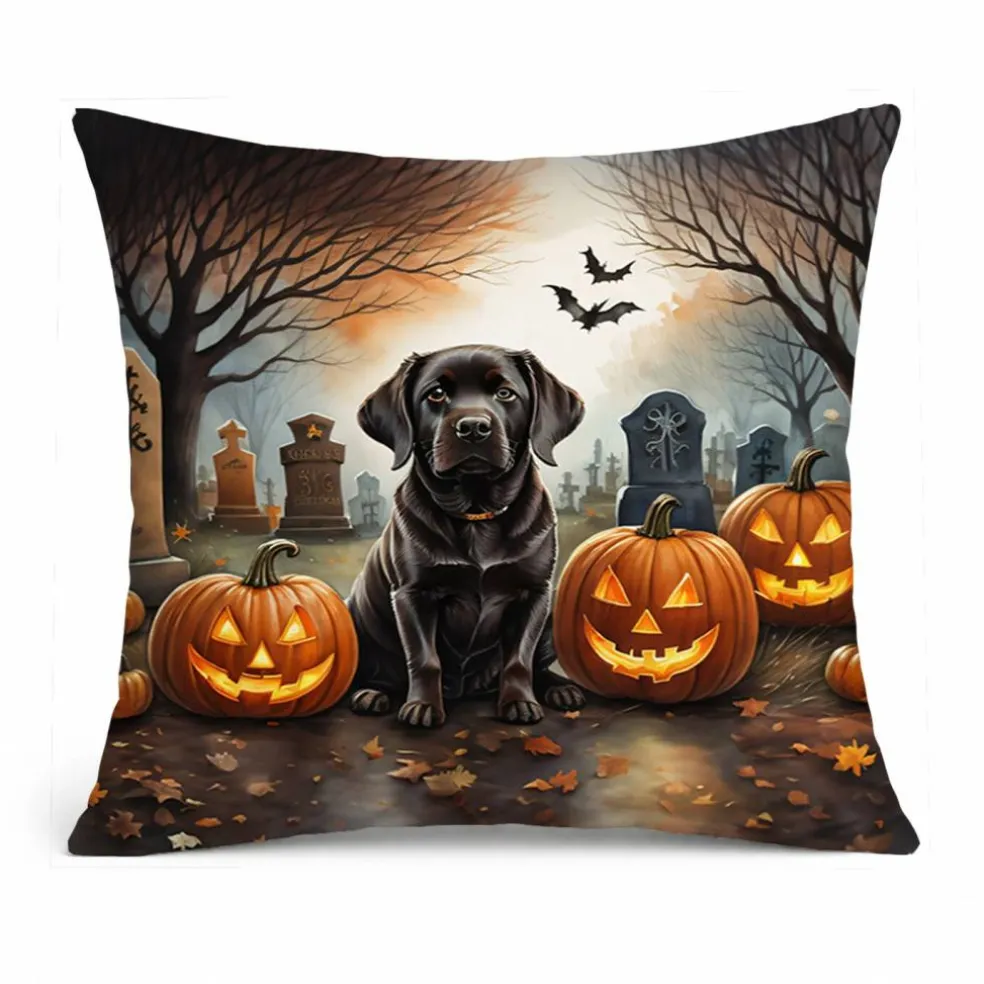 Edge Collections – Multicolor – Spooky Halloween Decorative Patio & Couch Fabric Pillow – 1 Piece