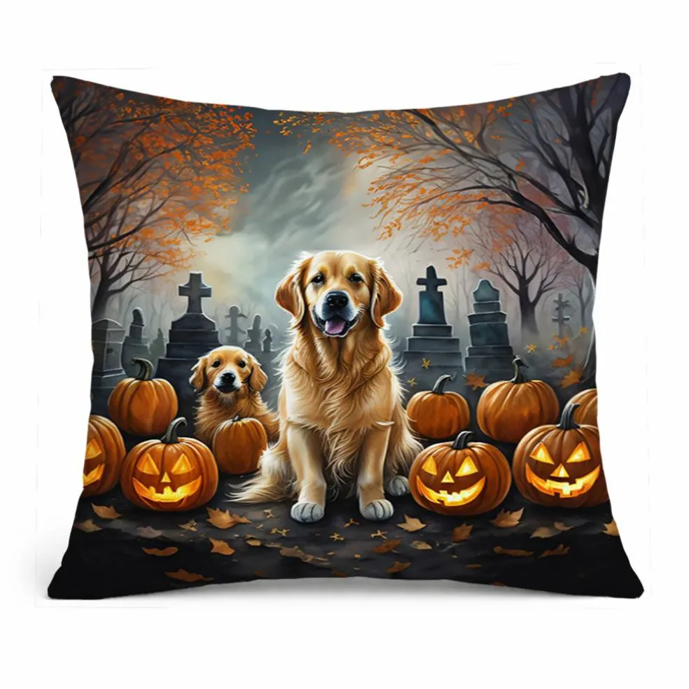 Edge Collections – Multicolor – Spooky Halloween Decorative Patio & Couch Fabric Pillow – 1 Piece