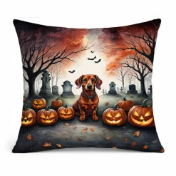 Edge Collections – Multicolor – Spooky Halloween Decorative Patio & Couch Fabric Pillow – 1 Piece
