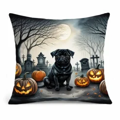 Edge Collections – Multicolor – Spooky Halloween Decorative Indoor Outdoor Fabric Pillow – 1 Piece