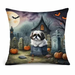 Edge Collections – Multicolor – Spooky Halloween Decorative Indoor Outdoor Fabric Pillow – 1 Piece