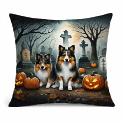 Edge Collections – Multicolor – Spooky Halloween Decorative Indoor Outdoor Fabric Pillow – 1 Piece