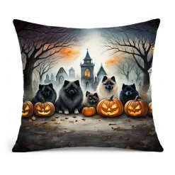 Edge Collections – Multicolor – Spooky Halloween Decorative Indoor Outdoor Fabric Pillow – 1 Piece