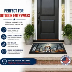 Edge Collections - Multicolor - Halloween Runner Doormat for Front Door Indoor Outdoor Entryway - 1 Piece
