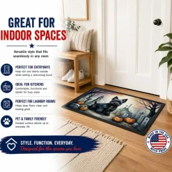 Edge Collections - Multicolor - Spooky Halloween Decorative Doormat for Front Door Indoor Outdoor Use - 1 Piece