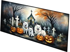 Edge Collections - Multicolor - Spooky Halloween Runner Mat for Front Door Indoor Outdoor Entryway - 1 Piece