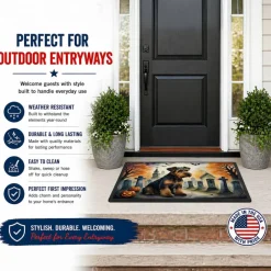 Edge Collections - Multicolor - Spooky Halloween Runner Mat for Front Door Indoor Outdoor Entryway - 1 Piece