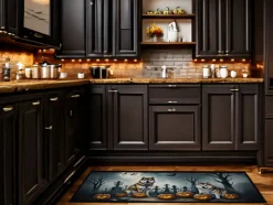 Edge Collections - Multicolor - Spooky Halloween Runner Mat for Front Door Indoor Outdoor Entryway - 1 Piece