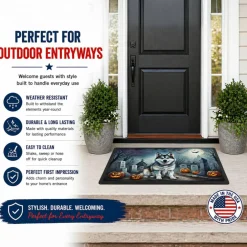 Edge Collections - Multicolor - Spooky Halloween Runner Mat for Front Door Indoor Outdoor Entryway - 1 Piece