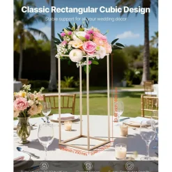 Edge Collections - Rectangular Wedding Flower Stand with Column Display for Centerpieces & Event Décor - 10 Pieces 1 Set