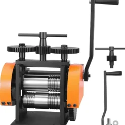 Edge Collections - Silver - 3-in-1 Jewelry Rolling Mill Machine with Adjustable Press Thickness for Sheet, Square Wire & Semicircle Wire - 1 Piece