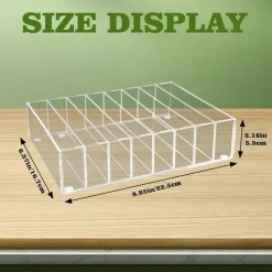 Edge Collections - White - 8 Compartment Transparent Acrylic Money Organizer for Cash - 1 Piece