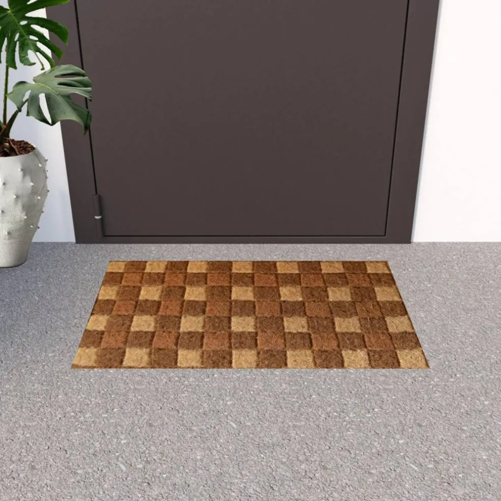 Edge Collections - 18" X 30" - Brown - Durable Coir Outdoor Door Mat - 1 Piece