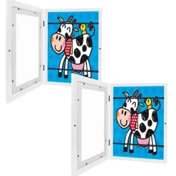Edge Collections - 13.77" x 18.11" - Kids Art Frame Front Opening Wooden Frame for Artwork Display - 2 Pieces