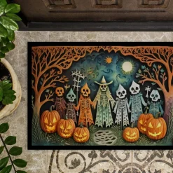 Edge Collections - 24" x 36" - Multicolor - Papel Picado Skeletons Spooky Halloween Doormat Indoor Outdoor - 1 Piece