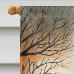 Edge Collections - 28" x 40" - Multicolor - Black Labrador Retriever Large Halloween House Flag Decorative Sleeve Pole Banner - 1 Piece