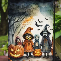 Edge Collections - 11 1/4" X 15 1/2" - Multicolor - Garden Trick Or Treaters Spooky Halloween Garden Flag - 1 Piece