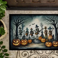 Edge Collections - 24" x 36" - Multicolor - Mariachi Skeleton Band Halloween Doormat Indoor Outdoor Rug - 1 Piece