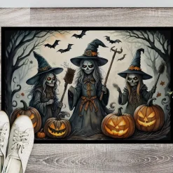Edge Collections - 18" x 27" - Multicolor - Witches Halloween Doormat Indoor Outdoor Rug - 1 Piece