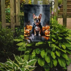 Edge Collections - 11.25" X 15.5" - Multicolor - French Bulldog Halloween Garden Flag - 1 Piece