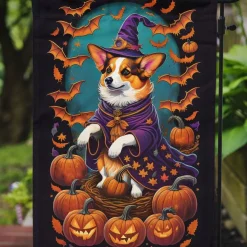 Edge Collections - 11.25" x 15.5" - Multicolor - Garden Flag Golden Retriever Halloween Decorative Flag - 1 Piece