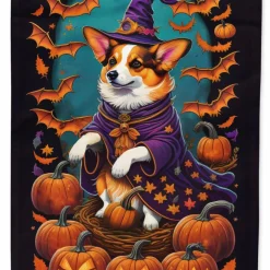 Edge Collections - 11.25" x 15.5" - Multicolor - Garden Flag Golden Retriever Halloween Decorative Flag - 1 Piece
