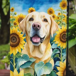 Edge Collections - 11.25" X 15.5" - Multicolor - Garden Flag Labrador Retriever in Sunflowers - 1 Piece
