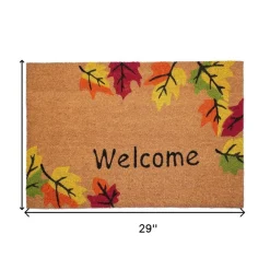 Edge Collections - 18" x 27" - Multicolor - Shiba Inu Fall Doormat Indoor Outdoor Rug - 1 Piece