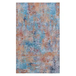 Edge Collections - 4' x 6' - Multicolor - Area Rug Washable Low-Pile Non-Slip Non-Shedding Foldable Kid & Pet Friendly - 1 Piece