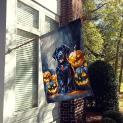 Edge Collections - 28" x 40" - Multicolor - Decorative Sleeves House Flag Black Labrador Retriever Puppy Halloween - 1 Piece